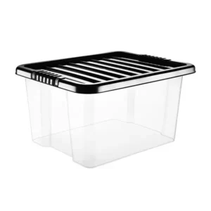 35 Litre Plastic Storage Box with Black Lid